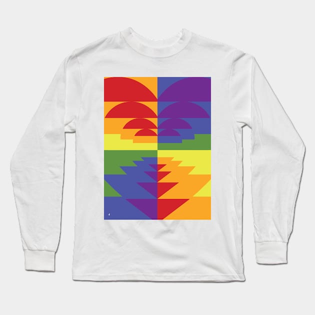 Rainbow Hearts LGBTQ Love All Around Long Sleeve T-Shirt by Dez53